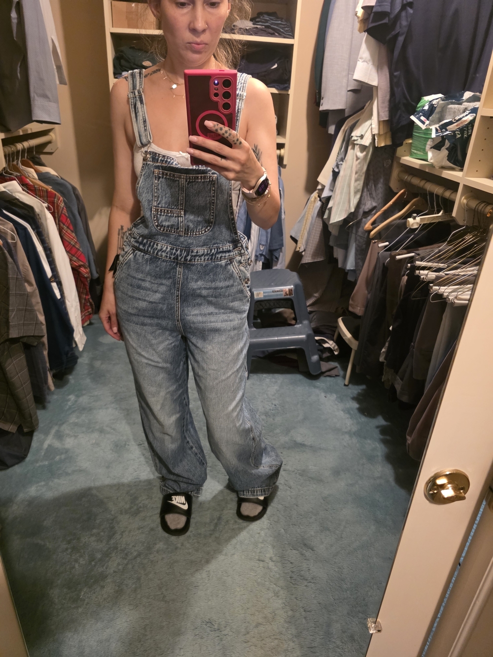 Fashion Nova Light Blue Washed Denim Overalls - Women's